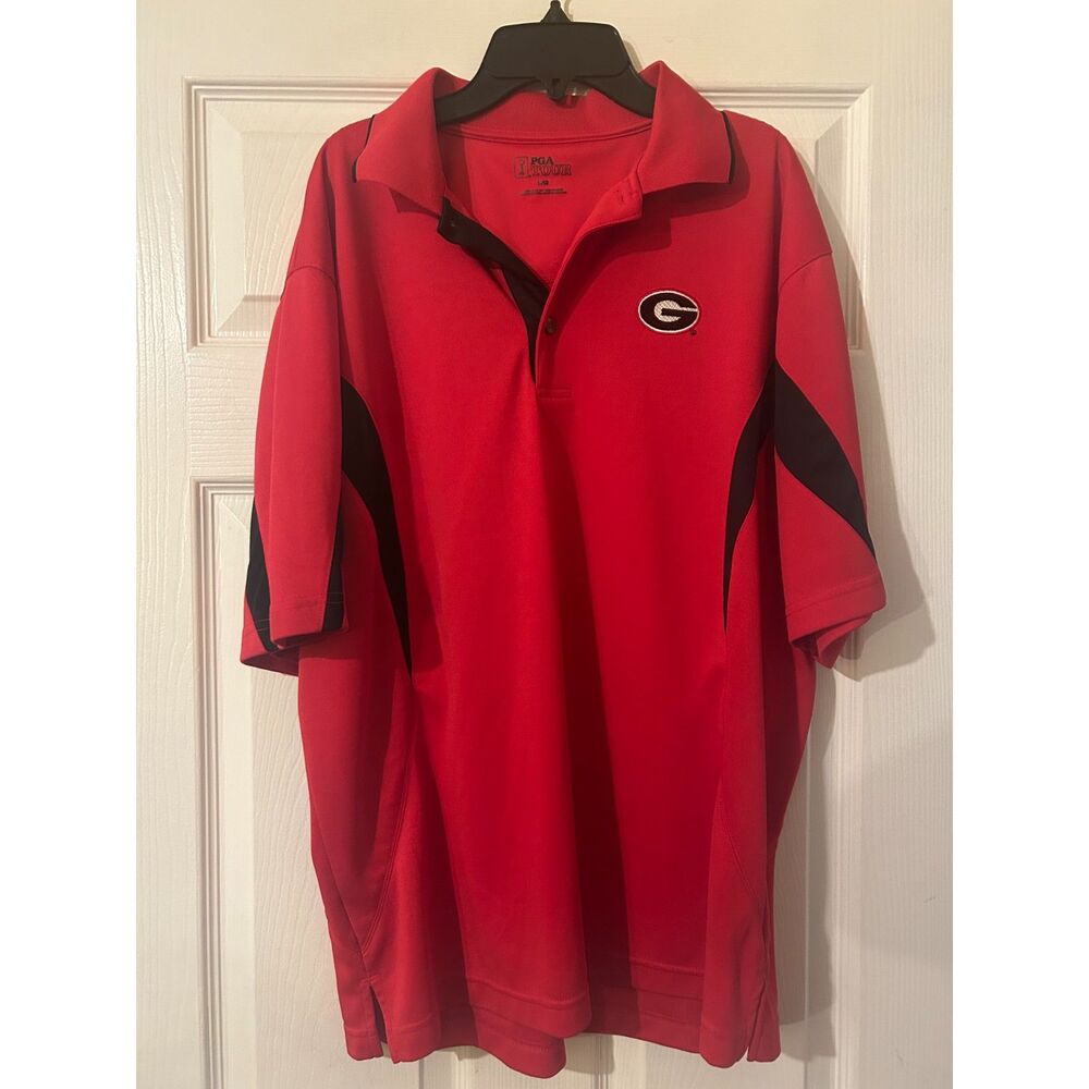 PGA Tour University of Georgia Bulldogs Polo Men's Large Red and Black